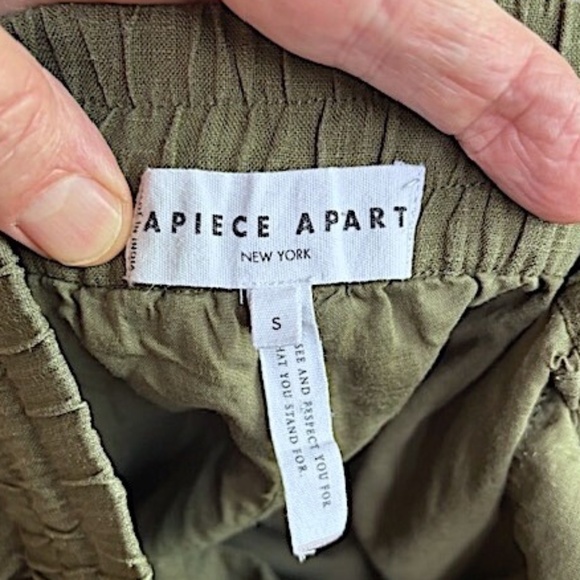 $265 APIECE APART Trail Linen Shorts in Olive EUC/sz S - Picture 14 of 15